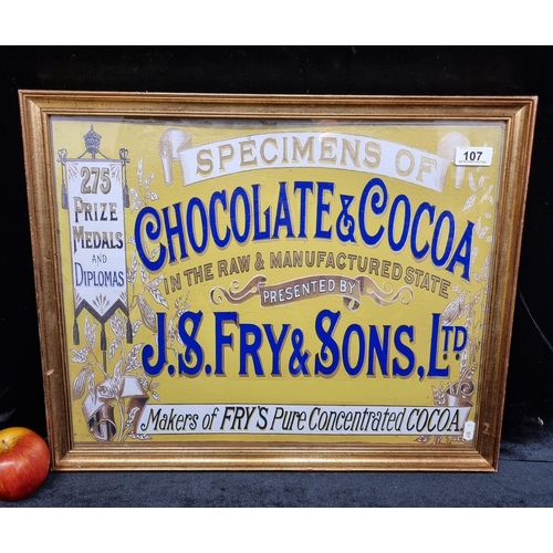 107 - A Good sized high quality print of an advertisement for J.S. Fry & Sons' Chocolate and Cocoa in a te... 