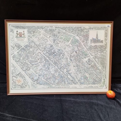 92 - A massive high quality colour printed map of the center of Brussels by Anne Lernout the original dat... 