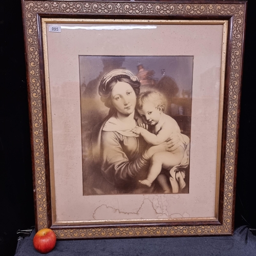 95 - A large high quality print of a painting by Pierre Mignard titled 'Maria with a child' between 1610 ... 