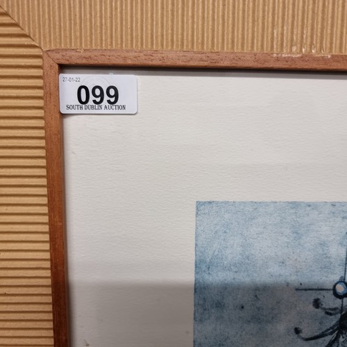 99 - A very large original limited edition (24/100) lithograph print featuring a profile image of a boy b... 