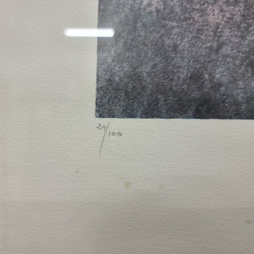 99 - A very large original limited edition (24/100) lithograph print featuring a profile image of a boy b... 