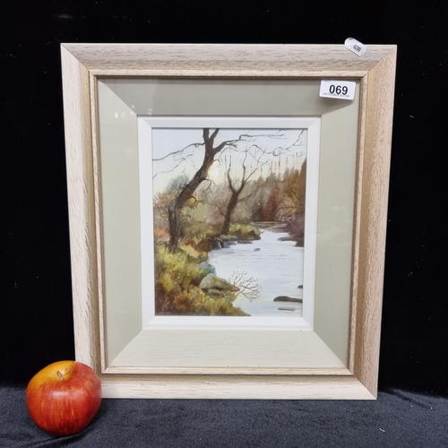 69 - A beautiful original oil on canvas board titled 'Sunrise on Wicklow' showing a soft landscape with a... 