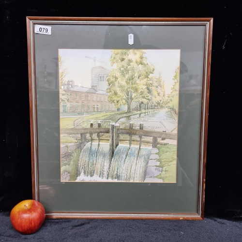 79 - A lovely original watercolour painting of 'Lock Gates near Patrick Kavanagh seat ' (1982) by the est... 
