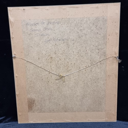 77 - A lovely original watercolour painting of 'Baggot street bridge, Dublin' (1982) by the established I... 