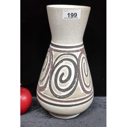199 - A lovely 1960's Cinque Port Pottery vase; decorated with striking swirls in browns and blacks agains... 