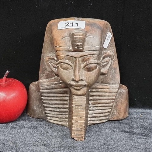 211 - A very heavy bust of Tutankhamun. Good bit of age maybe 1960s