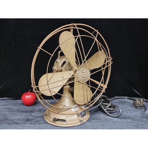 215 - A vintage G.E.C. large metal electric fan. Great looking example.