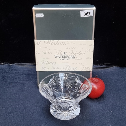 367 - A ''Best Wishes'' bowl by Waterford Crystal with a butterfly cut. 6 inches in diameter. Brand new in... 