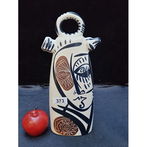 373 - A very striking Spanish art ceramic sculptural piece, after Picasso Hand-painted with a stylized fem... 