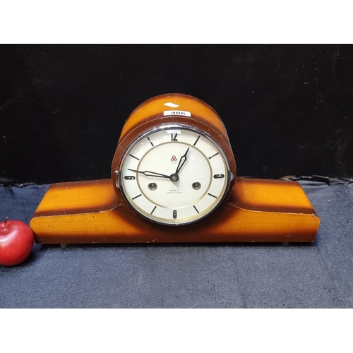 406 - A vintage 8-Day Mantle Clock circa 1940s by Chinese brand ''555''. Model number is 7307.