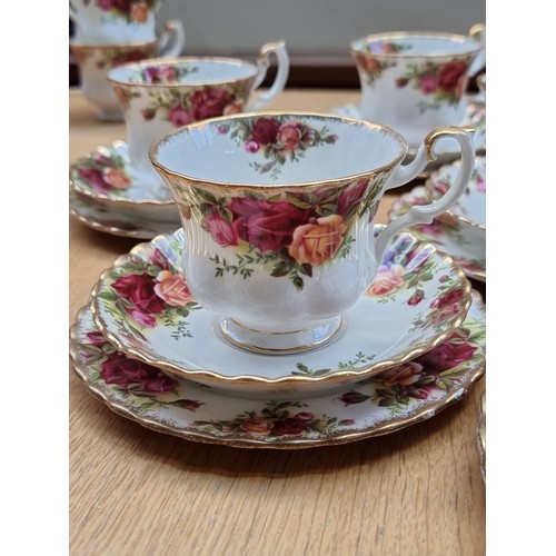 431 - 20 pieces of Royal Albert fine bone china in the 'Old Country roses' pattern showing deep pink and y... 