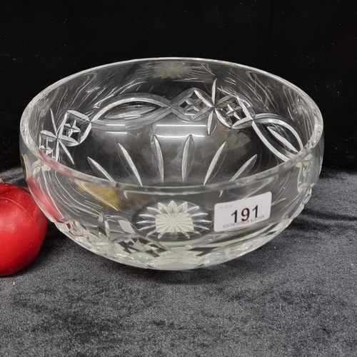 191 - A large Waterford Crystal bowl in the ''Dolmen pattern'' Diameter 9inches. In great condition.