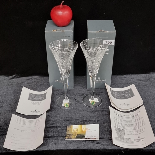 200 - A pair of Waterford Crystal toasting champagne flutes from the 