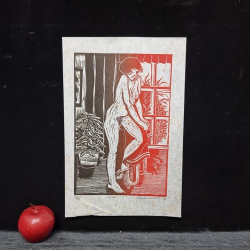 118 - An original 1976 limited edition (47/75) woodblock print by Irish artist Constance Short, titled 