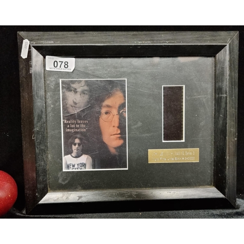 78 - A limited edition (340/1000) original Filmcell of John Lennon's Imagine Series 3 of him and Yoko alo... 