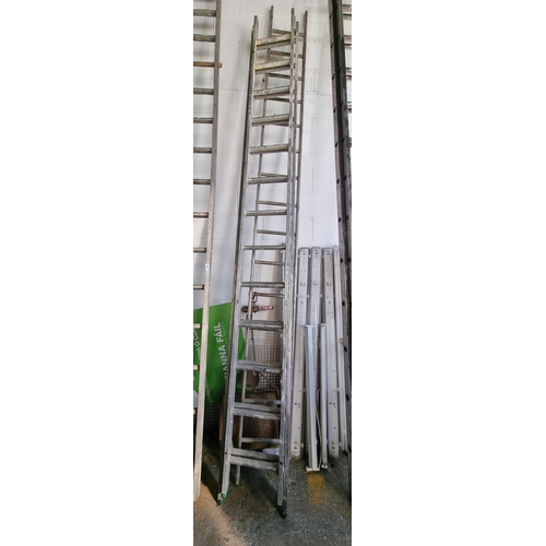 783 - Two large aluminium 5 metre ladders. One of which is extendable.