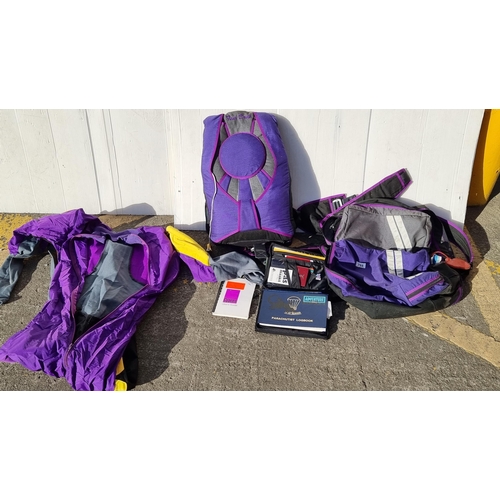 788 - A Tear Drop purple parachute In a bag with instructions etc. Looks like it hasn't been used. Cost Ov... 