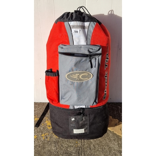 789 - A Cabrinha Black Tip D.A.R.T kite for kiteboarding