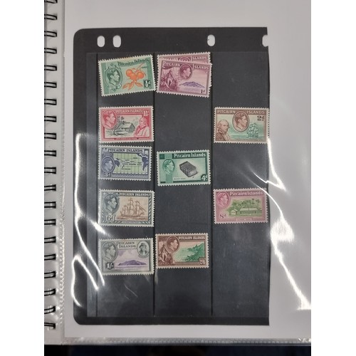 152 - An organised stamp binder filled with 25 superb sets of mint stamps from the  remote Pitcairn Island... 