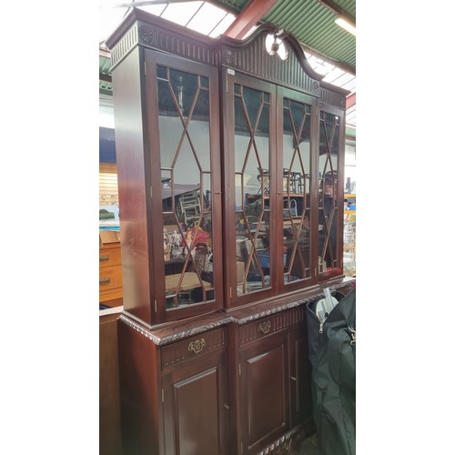 577 - Star Lot : A very large stunning display cabinet with four cabinets below and three drawers with bra... 