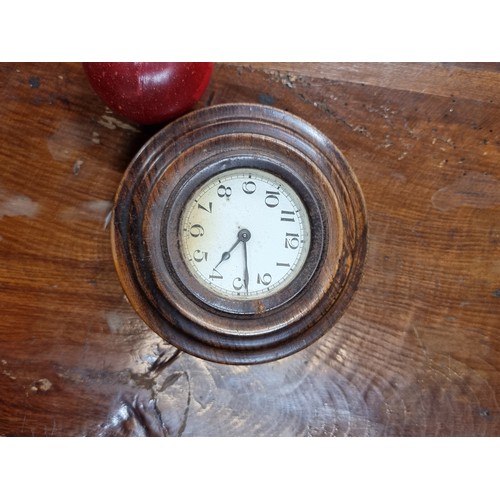 627 - A selection of six wooden vintage clocks and clock cases including a Wehrle clock and a second beaut... 