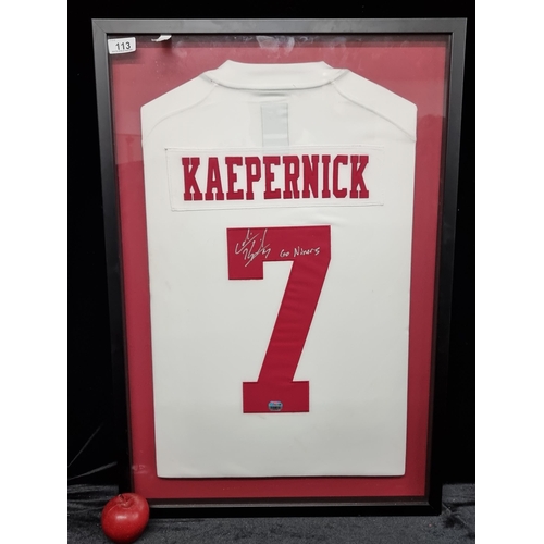 113 - Star Lot : A hand signed jersey for Colin Kaepernick from the Helsinki 69ers American Football team ... 