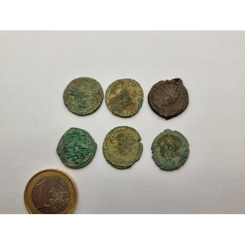 14 - A good collection of six genuine Roman coins. Total weight 15.6g.