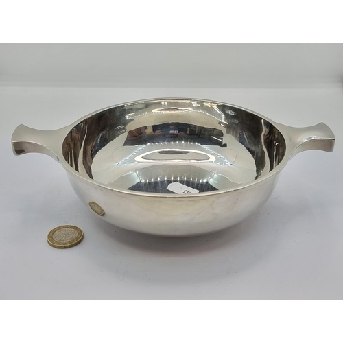 37 - Star Lot : A very fine antique sterling silver two handled dish. Hallmarked Chester 1911, maker S. B... 