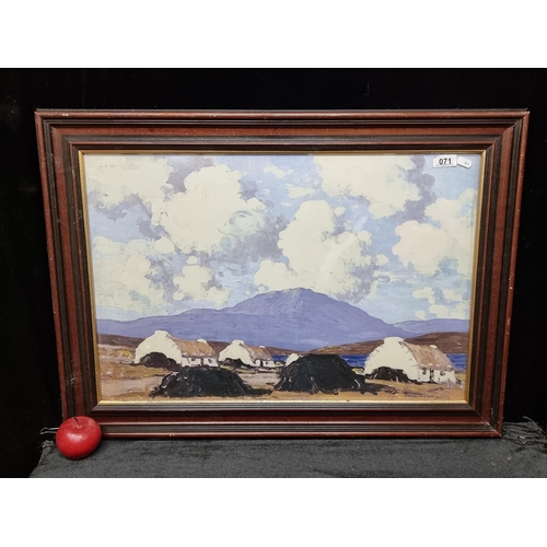 71 - A very large high quality print of a painting originally by Paul Henry housed in a lovely wooden fra... 