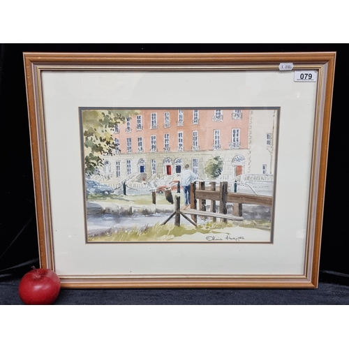 79 - An original watercolour on paper by Olivia Hayes featuring Dublin's south circular canal on a sunny ... 