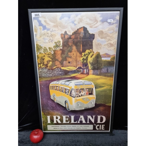 85 - A high quality print of an advertisment for CIE showing a bus infront of a ruined castle,  by the ar... 