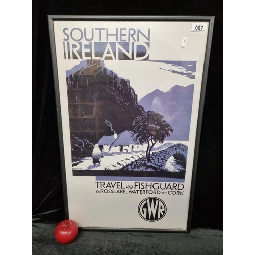 87 - A high quality print of an advertisement for Great Western Railway for Southern  Ireland a graphic w... 