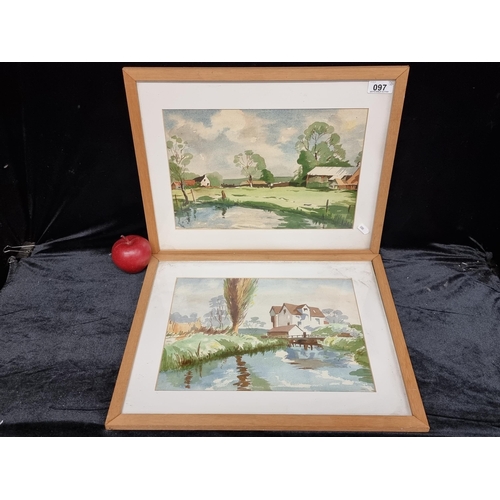 97 - Two original watercolours on paper titled 