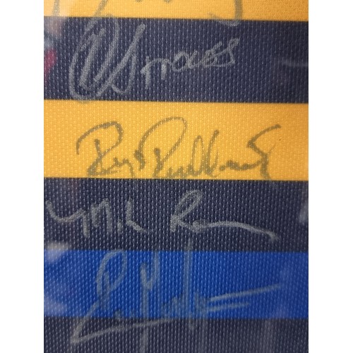 104 - Star Lot : A very well framed Leinster Rugby Shirt featuring the full teams signatures.