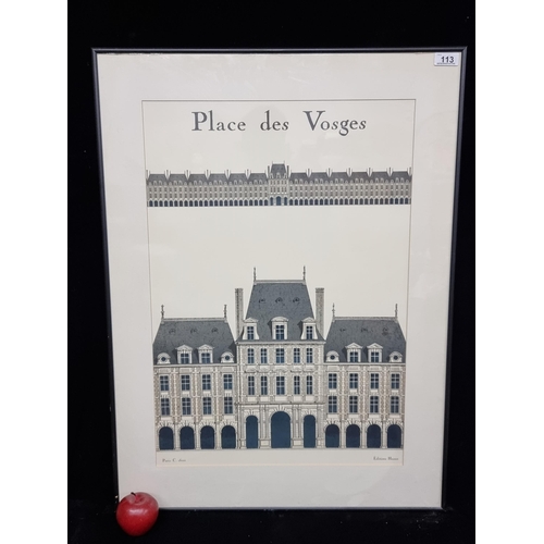 113 - A very large high quality pint of a poster for Place de Voges by Claude-Nicolas Ledoux featuring the... 