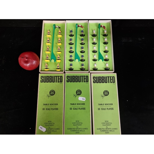 124 - Three sets of 1970s Subbuteo Table Soccer 00 Scale Players. Including full team sets for Juventus, I... 