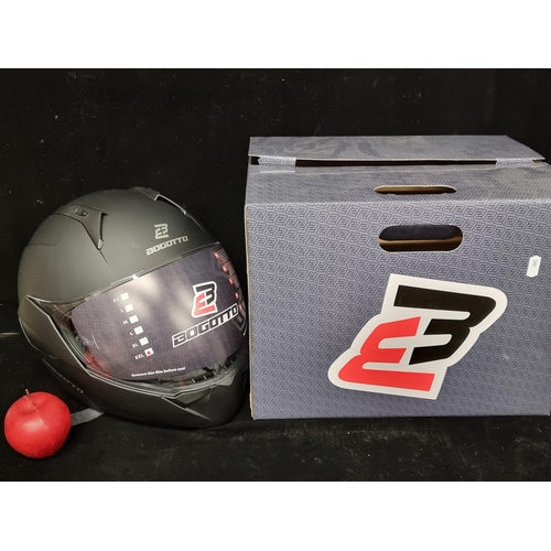 155 - A Bogotto V280 motorcycle helmet in solid black matte, size XXL. Brand new, unused in original box. ... 