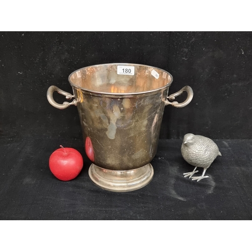 180 - A high quality vintage EPNS Champagne Ice Bucket by Christofle Hotel's, France. With footed base and... 