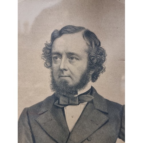 99 - A 100% original rare antique lithograph print showing a portrait of James Hans Hamilton signed G.B.B... 