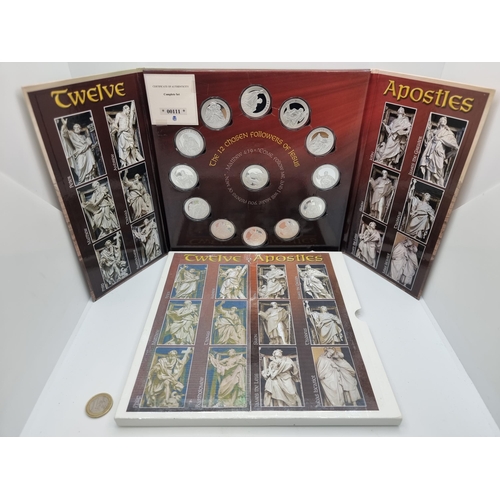 48 - A complete coin set of the Twelve Apostles, together with Jesus (Model Number: 00111). The coins are... 