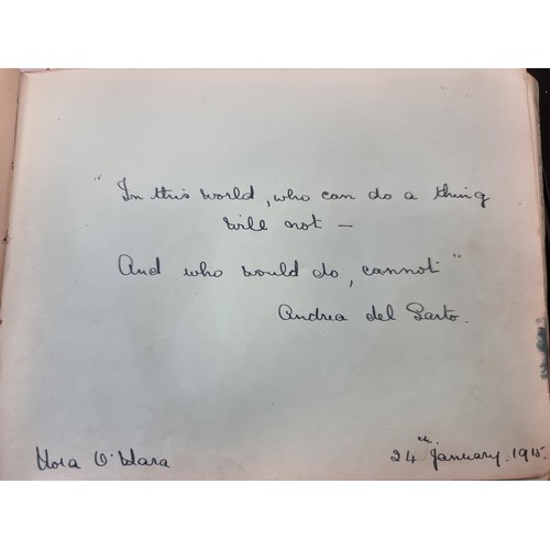 46 - An antique autograph album of Josie Rawlin, of Waterford, circa 1915. This includes several hand wri... 