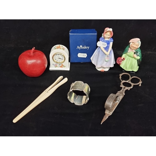 210 - A selection of six vintage items including a sterling silver scroll ring hall marked S.Blanckensee &... 