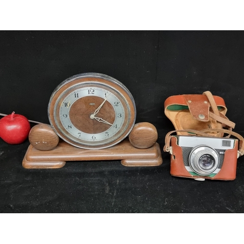 227 - Two vintage items including a Metamec Electric mantle clock with a wonderful geometric design, model... 