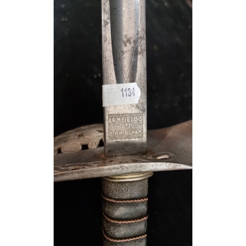 176 - Star Lot : An Armfield Ltd Birmingham World War I infantry officer's dress sword. With a wire bound ... 