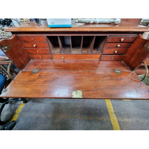 483 - A handsome late Victorian mahogany secretaire with a drop down writing slope and a number of interna... 