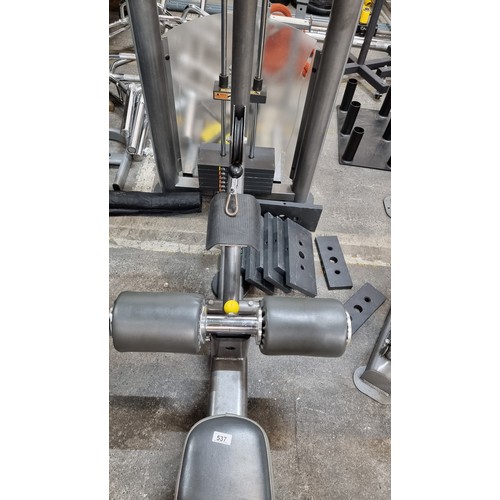 537 - star Lot : A commercial quality lateral pull down/ vertical row machine. With stacking weights with ... 