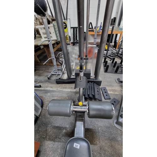 537 - star Lot : A commercial quality lateral pull down/ vertical row machine. With stacking weights with ... 