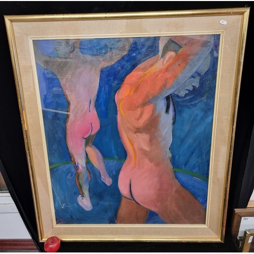 739 - STAR LOT - A large framed original oil on canvas painting by the acclaimed French Surrealist painter... 