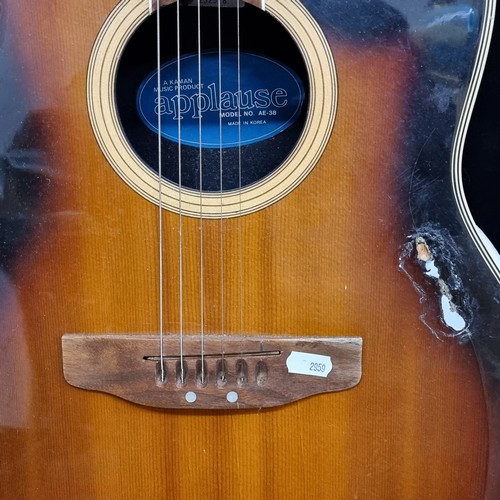 152 - An Ovation Applause AE-38 acoustic-electric shallow depth guitar.  A super shallow roundback sunburs... 