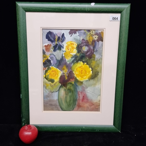 64 - A lovely original watercolour on paper painting of an bright ethereally rendered bouquet of flowers ... 